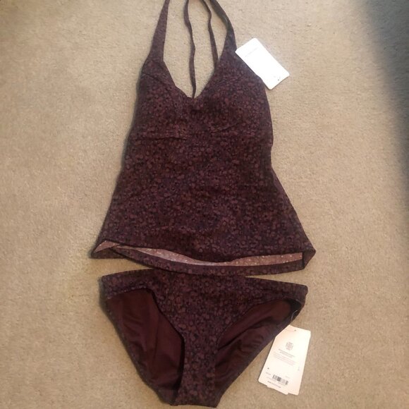 NWT Athleta Camo Flore Decadent Chocolate Tankini Plus Bottom M - Picture 3 of 4